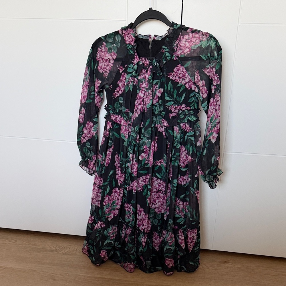Floral Black and Pink kids  Dress